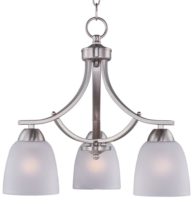 Axis 18' 3 Light Down Light Chandelier in Satin Nickel