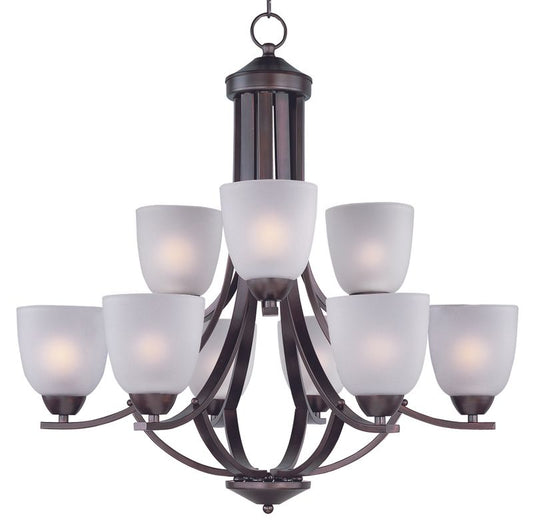 Axis 28" 9 Light Multi-Tier Chandelier in Oil Rubbed Bronze