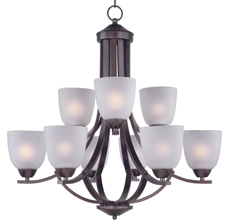 Axis 28' 9 Light Multi-Tier Chandelier in Oil Rubbed Bronze