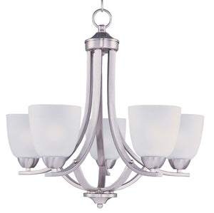 Axis 24' 5 Light Single-Tier Chandelier in Satin Nickel