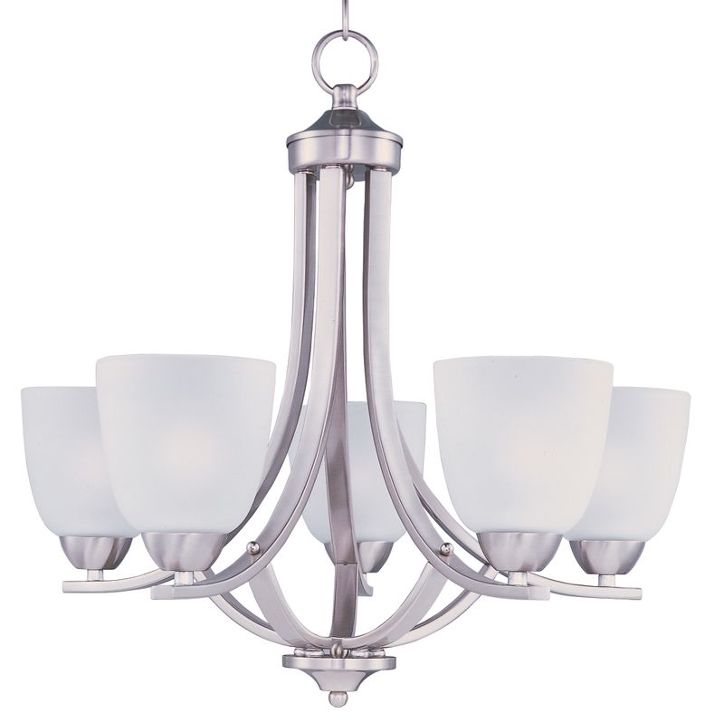 Axis 24' 5 Light Single-Tier Chandelier in Satin Nickel