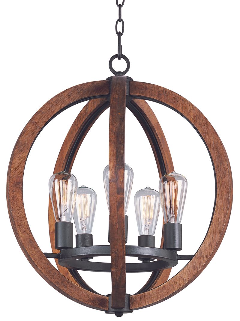 Bodega Bay 18' 5 Light Single-Tier Chandelier in Anthracite