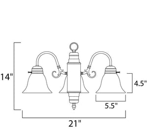 Builder Basics 21' 3 Light Mini-Chandelier Down Light Chandelier in Satin Nickel