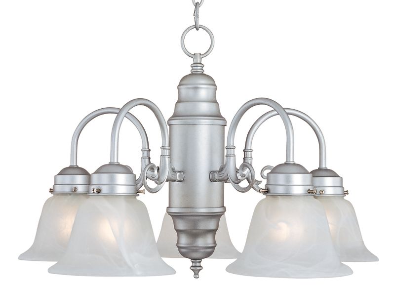 Builder Basics 23' 5 Light Down Light Chandelier in Satin Nickel