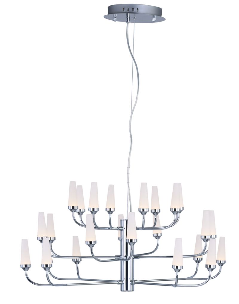 Candela 33' 24 Light Multi-Tier Chandelier in Polished Chrome