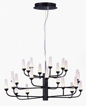 Candela 33' 24 Light Multi-Tier Chandelier in Bronze