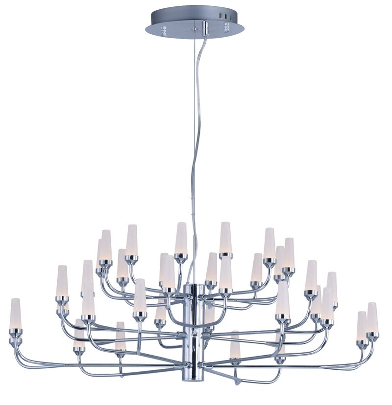 Candela 32.75' 36 Light Multi-Tier Chandelier in Polished Chrome