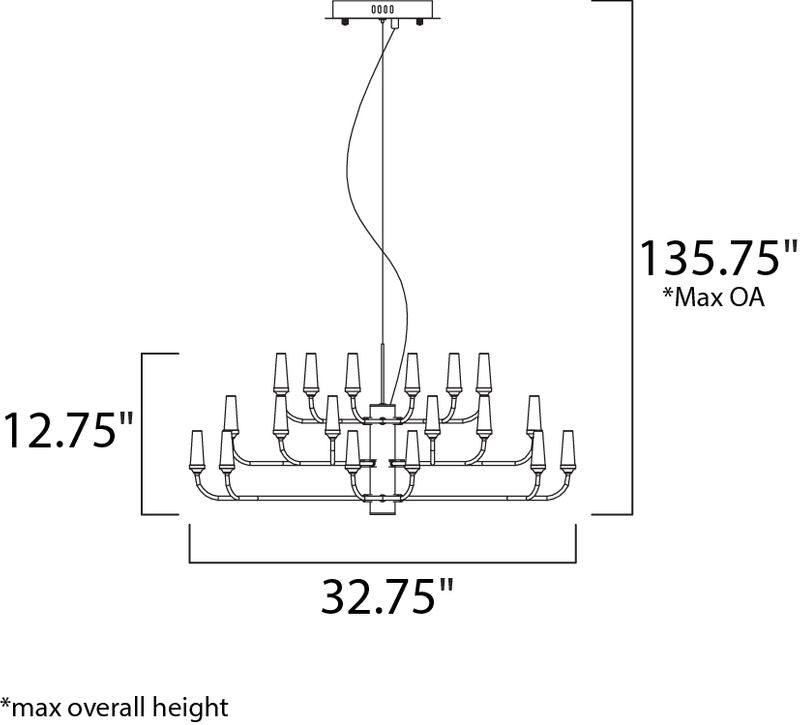 Candela 32.75' 36 Light Multi-Tier Chandelier in Polished Chrome