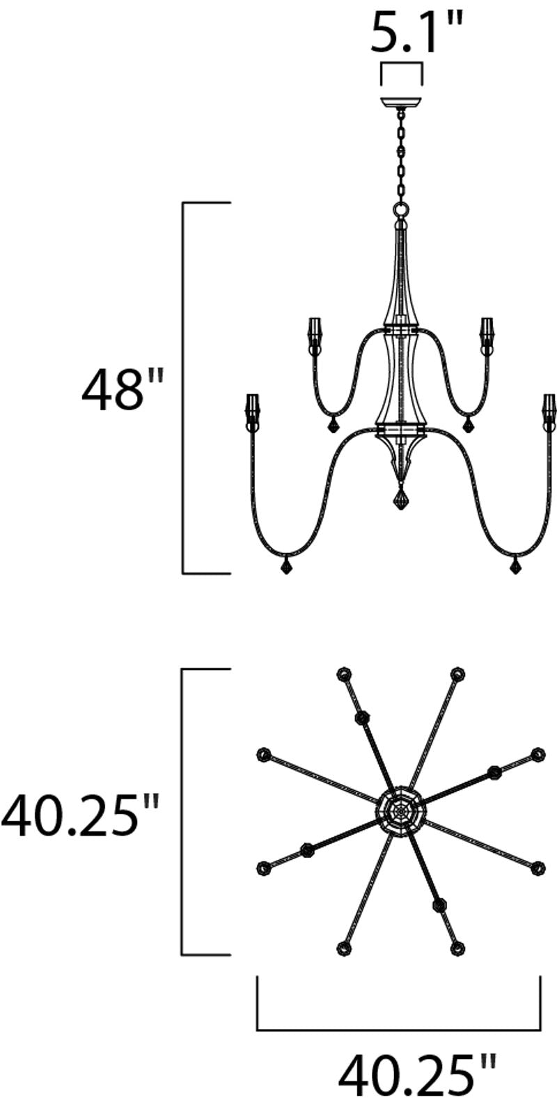 Claymore 12 Light Multi-Tier Chandelier in Claystone and Gold Leaf