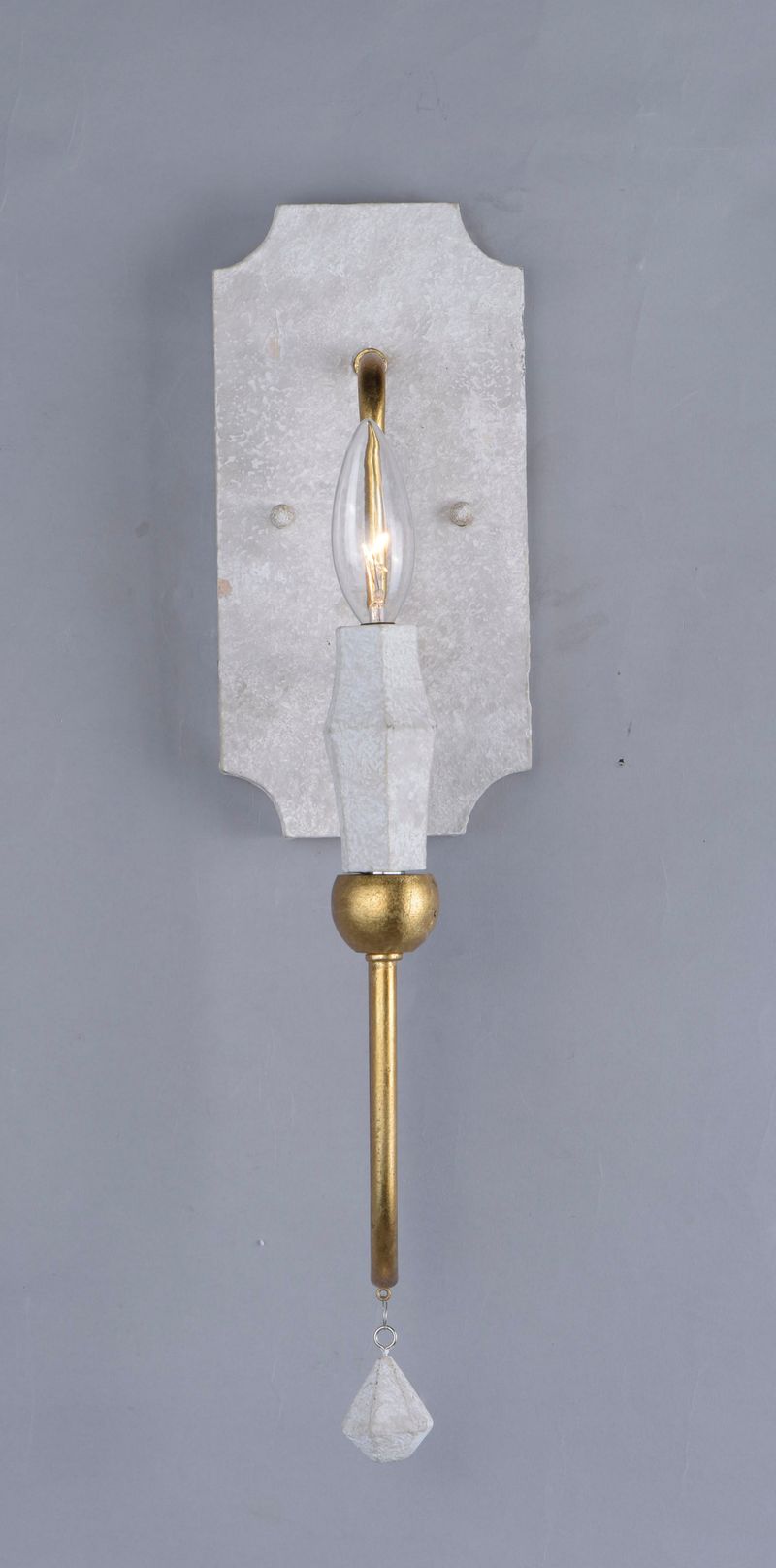 Claymore 18' Single Light Wall Sconce in Claystone and Gold Leaf