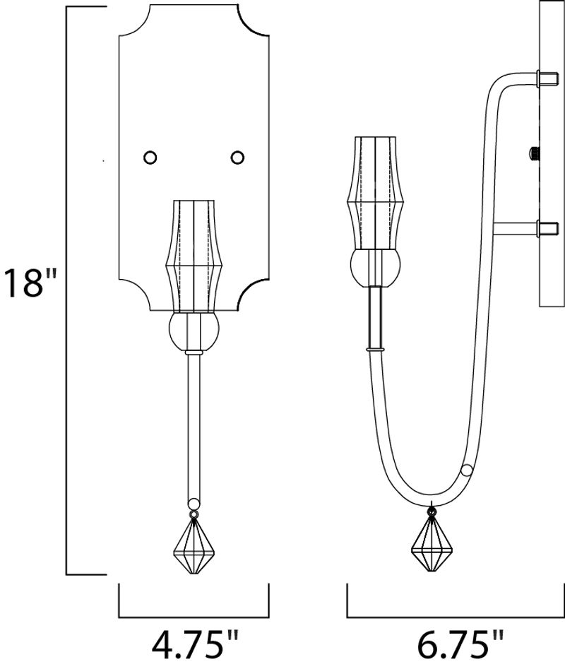 Claymore 18' Single Light Wall Sconce in Claystone and Gold Leaf