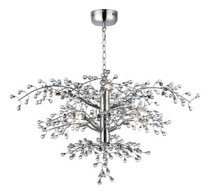 Cluster 36.75' 8 Light Multi-Tier Chandelier in Polished Nickel