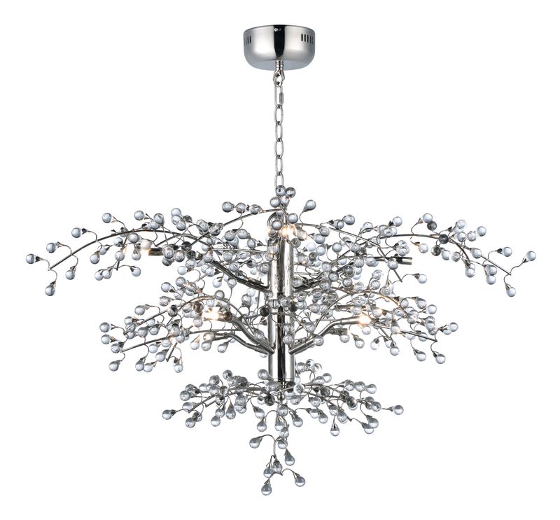 Cluster 36.75' 8 Light Multi-Tier Chandelier in Polished Nickel