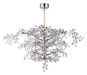 Cluster 47' 12 Light Multi-Tier Chandelier in Polished Nickel