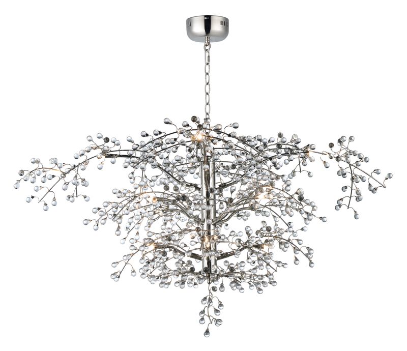 Cluster 47' 12 Light Multi-Tier Chandelier in Polished Nickel
