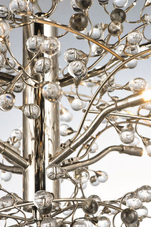 Cluster 47' 12 Light Multi-Tier Chandelier in Polished Nickel