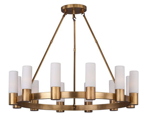 Contessa 35' 12 Light Single-Tier Chandelier in Natural Aged Brass