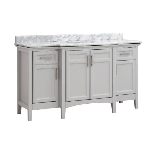 Ellis Dove Grey Freestanding Vanity Cabinet (60" x 34.5" x 22")