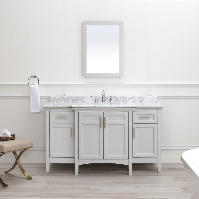 Ellis Dove Grey Freestanding Vanity Cabinet (60' x 34.5' x 22')