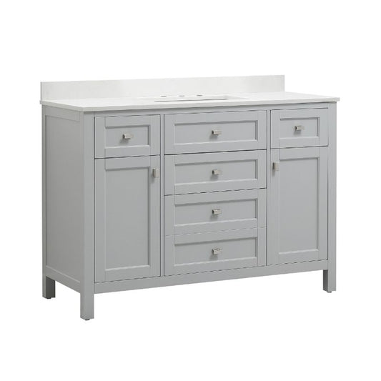 Juniper Dove Grey Freestanding Vanity Cabinet (48" x 34.5" x 21")