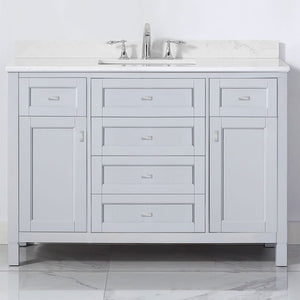Juniper Dove Grey Freestanding Vanity Cabinet (48' x 34.5' x 21')