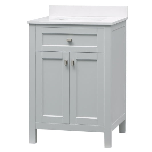 Juniper Dove Grey Freestanding Vanity Cabinet (24" x 34.5" x 21")