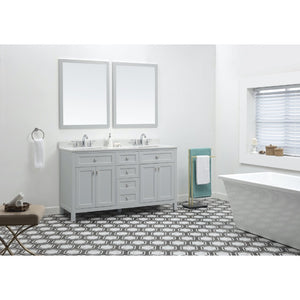 Juniper Dove Grey Freestanding Vanity Cabinet (60' x 34.5' x 21')