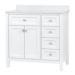 Juniper White Freestanding Vanity Cabinet (36' x 34.5' x 21')