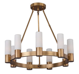 Contessa 27' 9 Light Single-Tier Chandelier in Natural Aged Brass