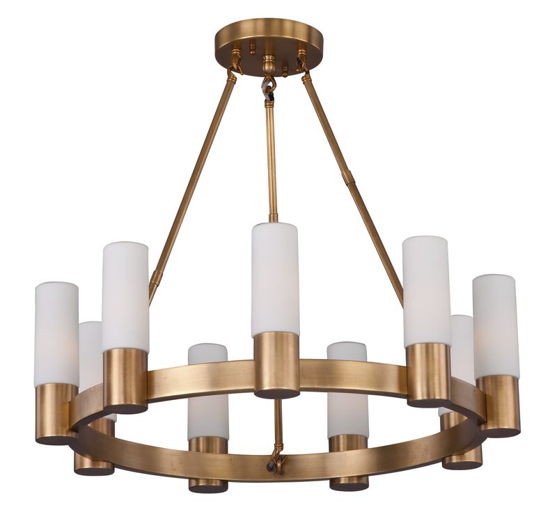 Contessa 27' 9 Light Single-Tier Chandelier in Natural Aged Brass