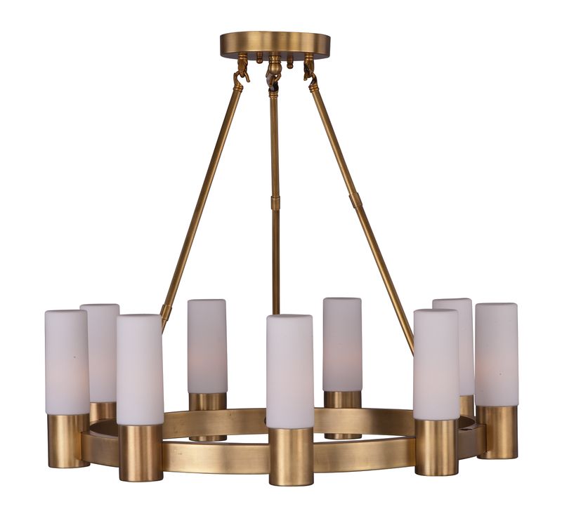 Contessa 27' 9 Light Single-Tier Chandelier in Natural Aged Brass