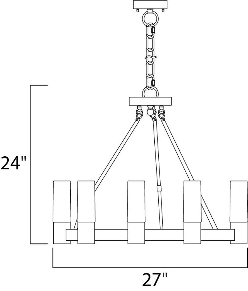 Contessa 27' 9 Light Single-Tier Chandelier in Natural Aged Brass