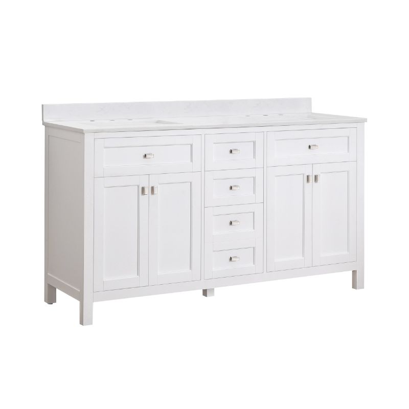 Juniper White Freestanding Vanity Cabinet (60' x 34.5' x 21')