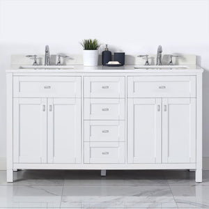 Juniper White Freestanding Vanity Cabinet (60' x 34.5' x 21')