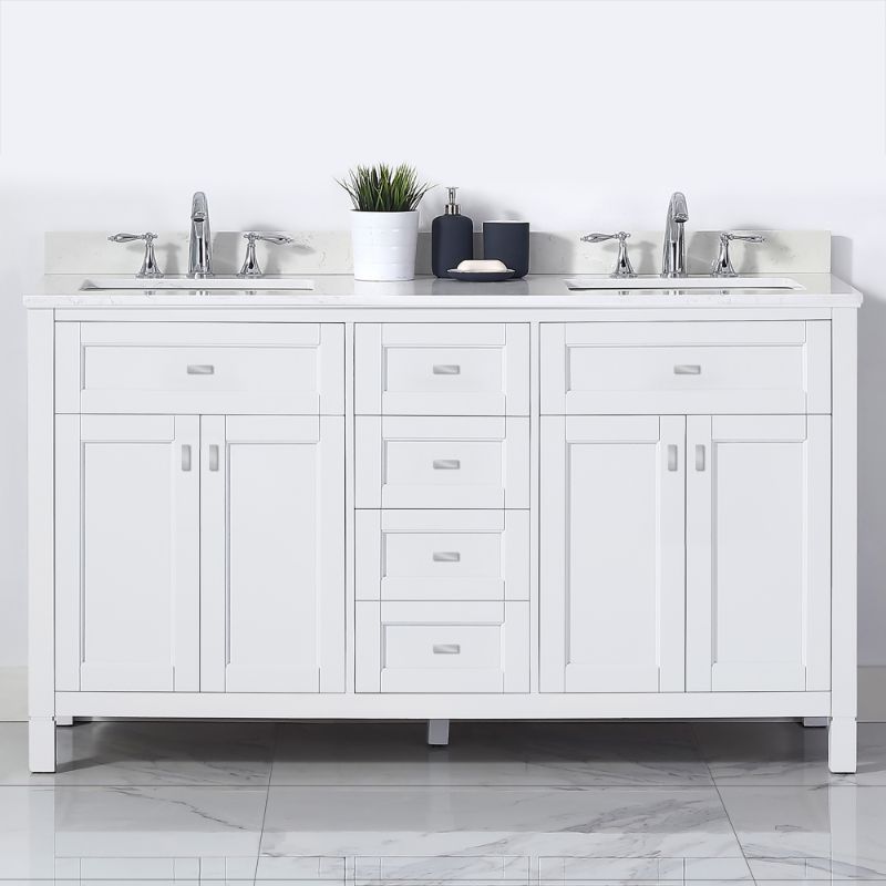 Juniper White Freestanding Vanity Cabinet (60' x 34.5' x 21')