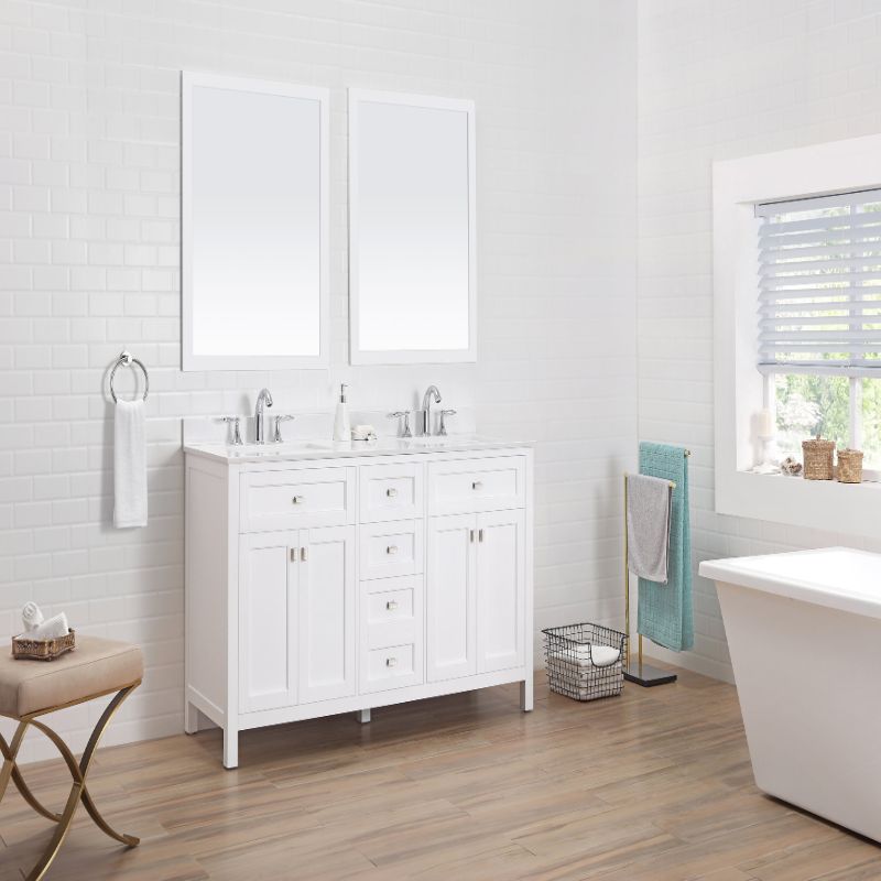 Juniper White Freestanding Vanity Cabinet (60' x 34.5' x 21')