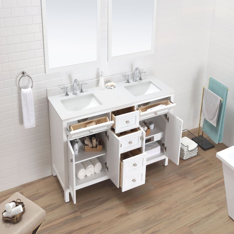 Juniper White Freestanding Vanity Cabinet (60' x 34.5' x 21')