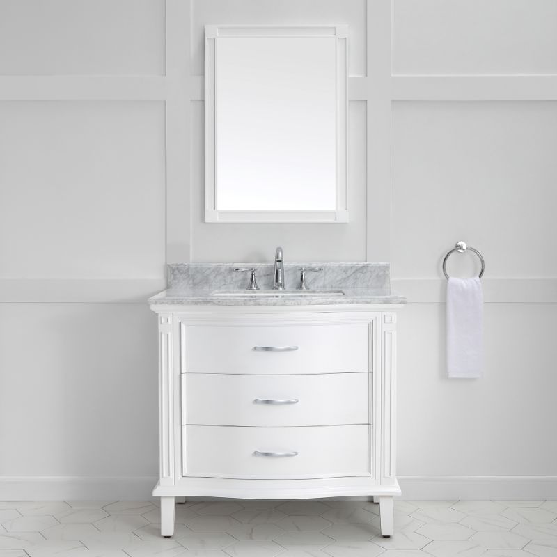 Mira White Freestanding Vanity Cabinet (36' x 34.5' x 21.88')