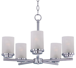 Corona 22' 5 Light Single-Tier Chandelier in Satin Nickel