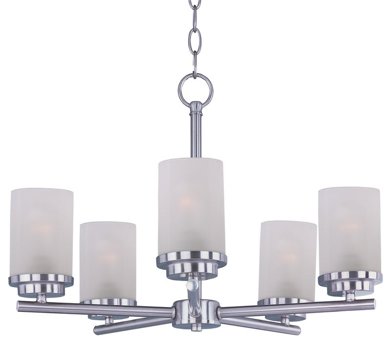 Corona 22' 5 Light Single-Tier Chandelier in Satin Nickel