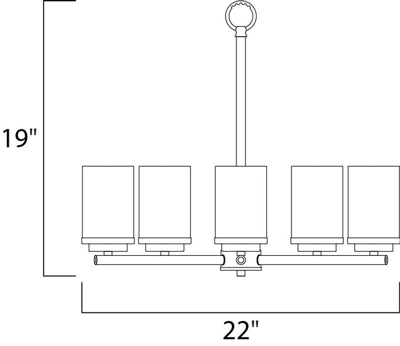 Corona 22' 5 Light Single-Tier Chandelier in Satin Nickel