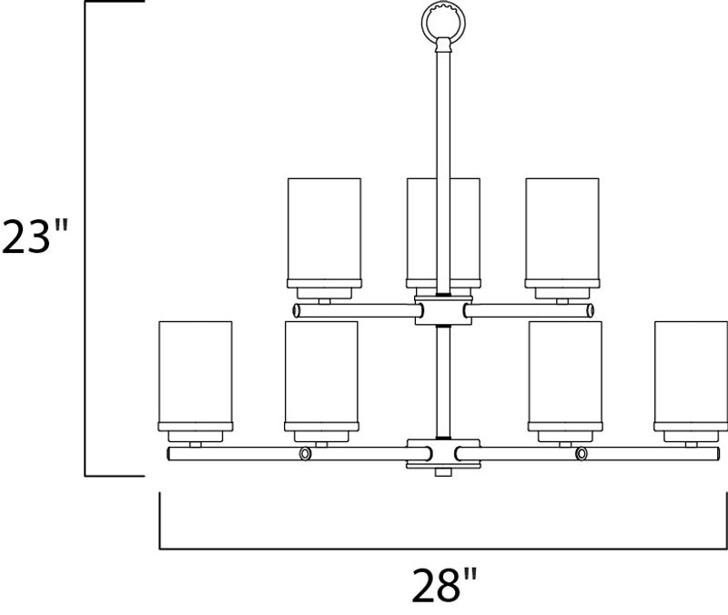 Corona 28' 9 Light Multi-Tier Chandelier in Satin Nickel