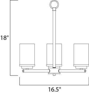 Corona 16.5' 3 Light Single-Tier Chandelier in Satin Nickel