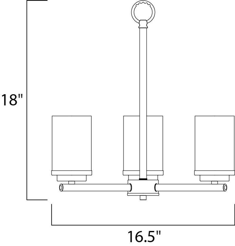 Corona 16.5' 3 Light Single-Tier Chandelier in Satin Nickel