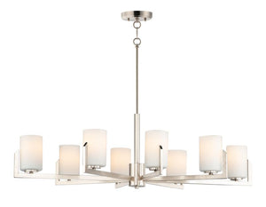 Dart 28' 8 Light Chandelier in Satin Nickel