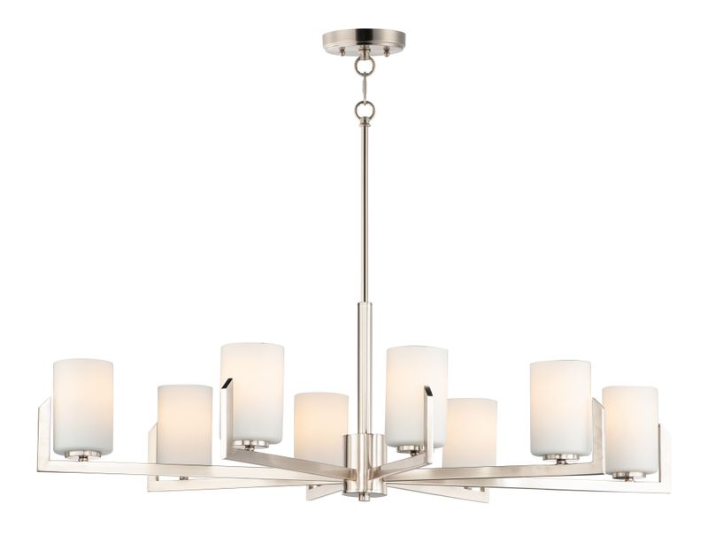 Dart 28' 8 Light Chandelier in Satin Nickel