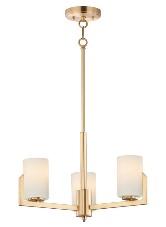 Dart 22.25" 3 Light Single-Tier Chandelier in Satin Brass