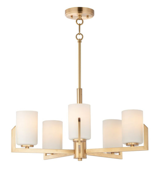 Dart 26" 5 Light Chandelier in Satin Brass