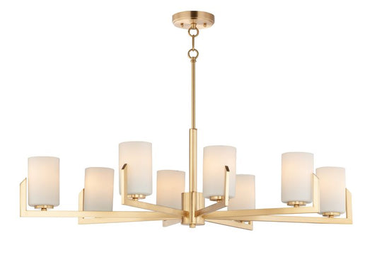 Dart 28" 8 Light Chandelier in Satin Brass