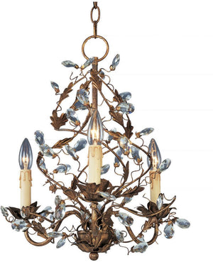 Elegante 18.5' 3 Light Mini-Chandelier in Etruscan Gold